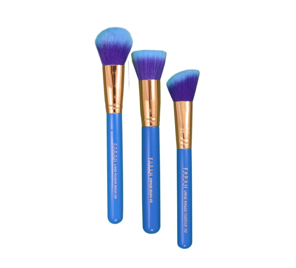 Blue Orchid Face Brush Trio