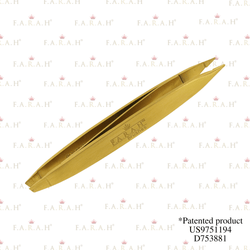 Z-Tweeze® Dual-Ended Gold Tweezer with slanted and pointed tips for precision grooming